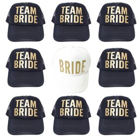 Wedding Cap Factory - Groom Bride Team Mesh