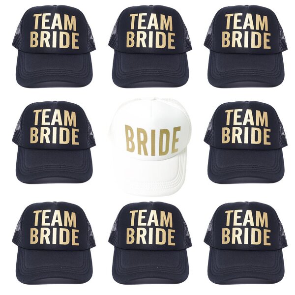 Wedding Cap Factory - Groom Bride Team Mesh