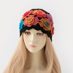 Crochet Beanie Supplier - Handmade Mohair 3D Floral