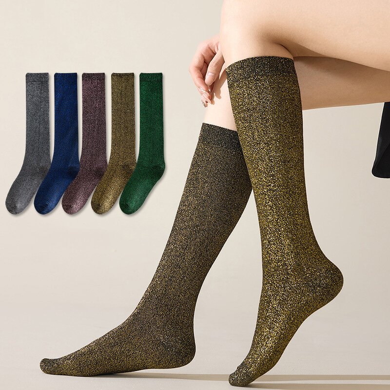 Women's Dress Socks Supplier - Glittery Calf Multi-Color