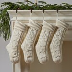 Christmas Stockings Manufacturer - 18 Inch Bow Cable Knit