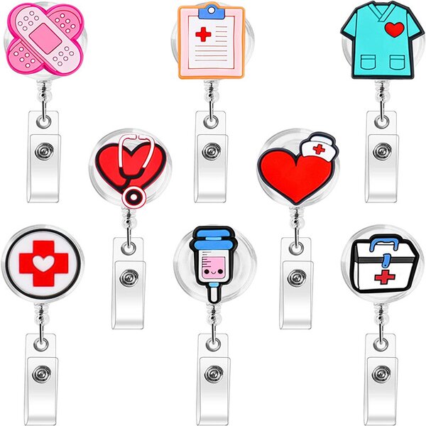 Nurse Badge Reels Factory - 8 Pack Medical Retractable
