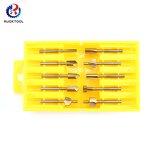 Router Bit Set Supplier - 10Pcs 3Mm Titanium Trimming Wood