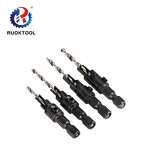 Countersink Drill Bit Set Manufacturer - 4pcs 5 Flute HSS Carpentry