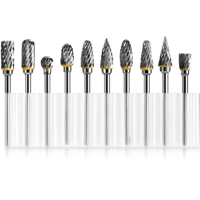 Rotary Burr Set Factory - 10pcs Tungsten Carbide 3mm Shank
