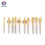 Router Bit Set Supplier - 10Pcs 3Mm Titanium Trimming Wood