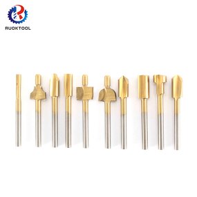 Router Bit Set Supplier - 10Pcs 3Mm Titanium Trimming Wood