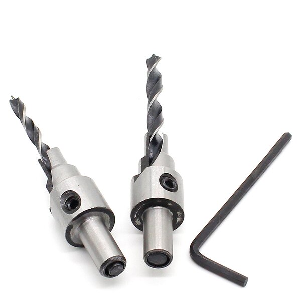 Pilot Drill Bits Set Factory - 2pc 3 Steps Chamfer Hinge