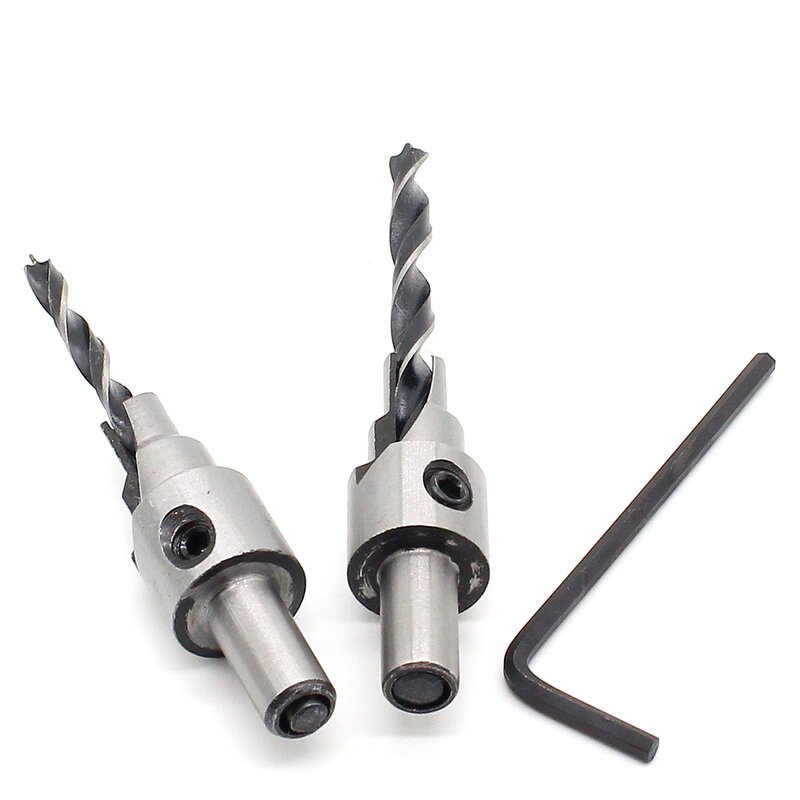 Pilot Drill Bits Set Factory - 2pc 3 Steps Chamfer Hinge