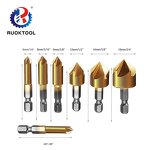 Countersink Drill Bit Set Manufacturer - 6pcs HSS 90 Degree Hex