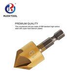 Chamfer Cutter Supplier - 6pcs 5 Flute Hex Shank HSS