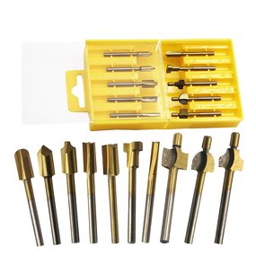 Trimmer Router Bits Factory - 10pcs 3mm Titanium Coated HSS