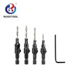 Countersink Drill Bit Set Manufacturer - 4pcs 5 Flute HSS Carpentry
