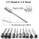 Rotary Burr Set Factory - 10pcs Tungsten Carbide 3mm Shank
