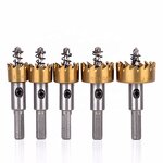 Hole Saw Set Manufacturer - 5PC HSS Titanium Coating Cutter