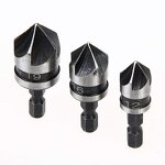 Countersink Bit Set Factory - 3PC HCS 5 Flutes Hex Shank