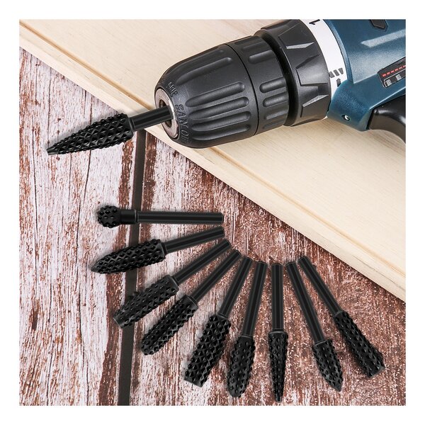 Rotary Burr Set Factory - 10pcs Woodworking Carving Rasp