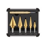 Step Drill Bit Set Factory - 6Pcs Center Stepped Titanium