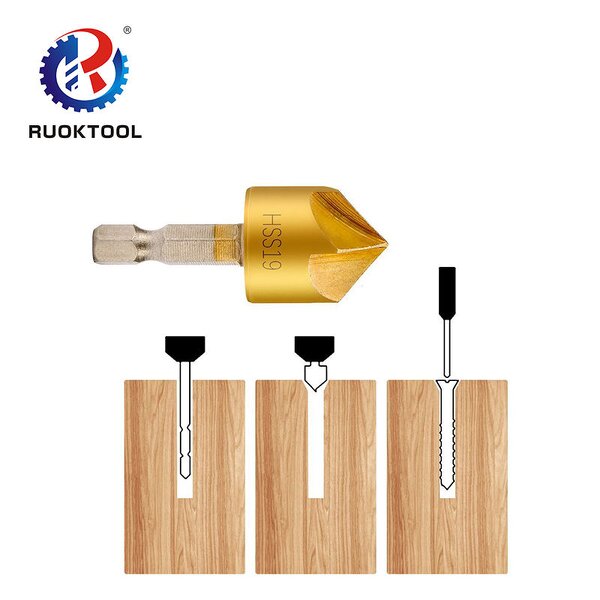 Countersink Drill Bit Set Factory - 6pcs 90 Degree Titanium HSS