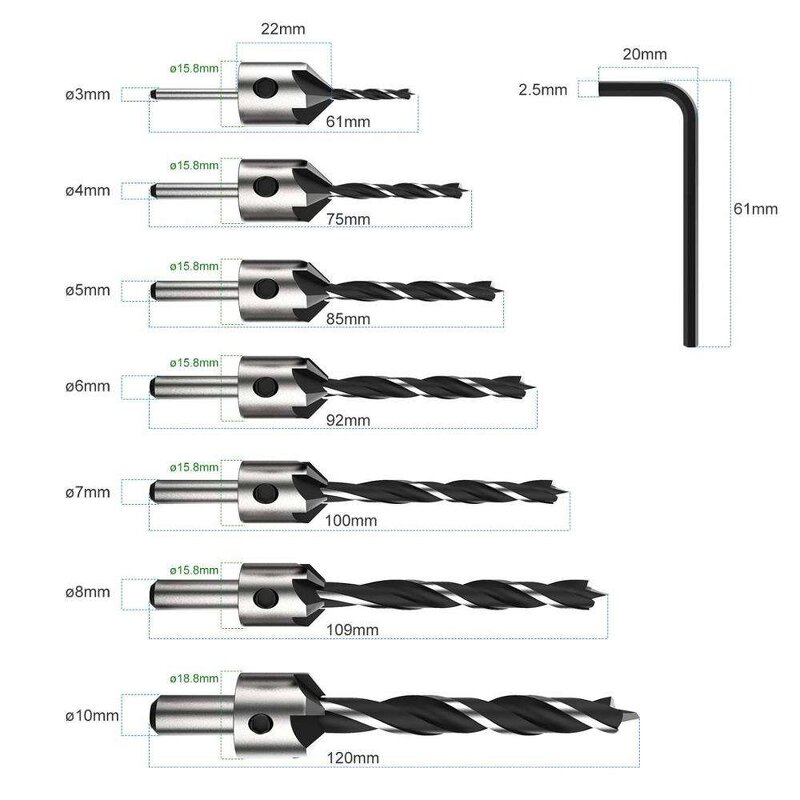 Wood Drill Bit Set Factory - 7pcs HSS Woodworking Set
