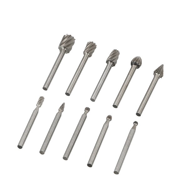 Rotary Burr Set Supplier - 10 Pcs 1/8 Inch Shank Carving