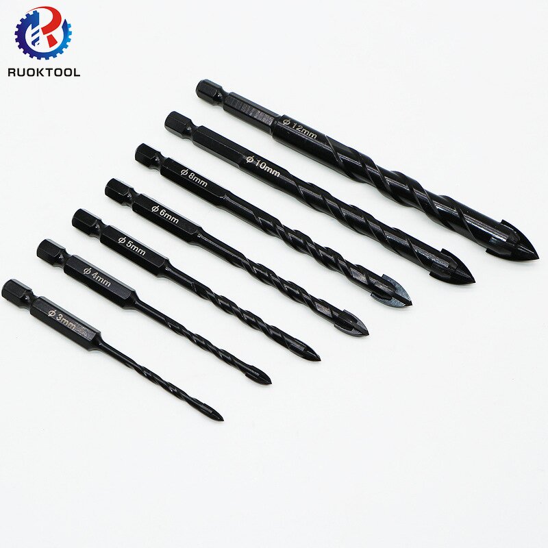 Tile Drill Bit Set Manufacturer - 3-12mm Cross Hex Glass Ceramic
