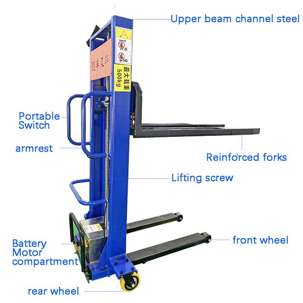 Portable Forklift Supplier - 500-1500kg Self Loading Manual Semi Electric Stacker