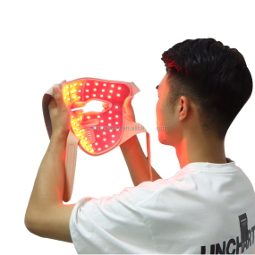 Free Customized Pattern 1070nm NIR Full-Face LED Light Therapy Mask for Men LLLT Laser Light Functional Photon Korea US Plug