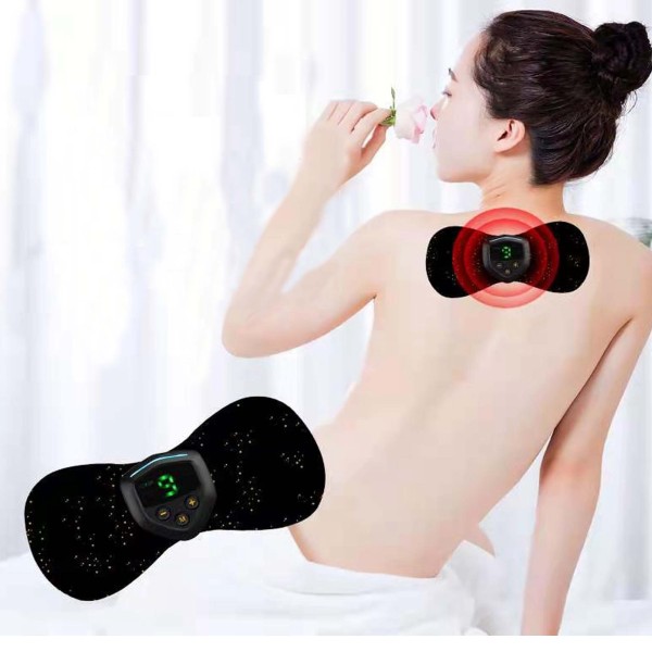 专业便携式迷你颈部按摩器，带有10强度EMS身体放松颈部贴纸