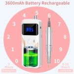 专业USB可充电35000转/分钟电动指甲钻美甲电子锉机，由耐用塑料制成