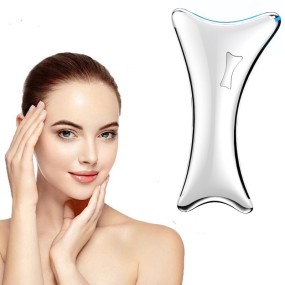 电子LED瓜沙面部治疗机微电流红光EMS面部按摩器紧肤功能刮板