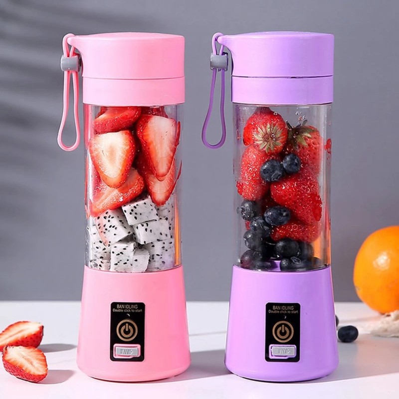 2024 Popular Portable USB Rechargeable Multi-Function Juicer Blender 380ML Plastic Bottle Electric Fruit Sports Entertainment
