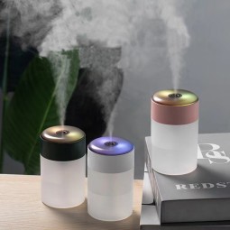 便携式250ML LED夜灯超声波扩散器加湿器USB薄雾机彩色家庭办公室塑料扩散器