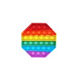 Fidget Toy Supplier - Thick Square Rainbow Anxiety Relief Silicone Push Bubble