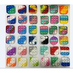 Fidget Keychain Factory - Silicone Square Shaped Push Popping Ball Bubbles Toy