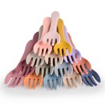 Baby Spoon Fork Set Factory - Kitchen Silicone Infant Training Spoon Set
