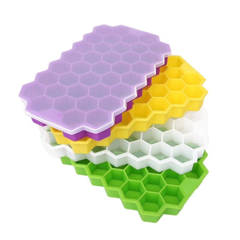 Ice Cube Mold Manufacturer - Customized Logo Reusable BPA-Free 37-Cavity Honeycomb