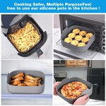 Air Fryer Pot Supplier - New Design Square Silicone Air Lining Matching Hand Clip