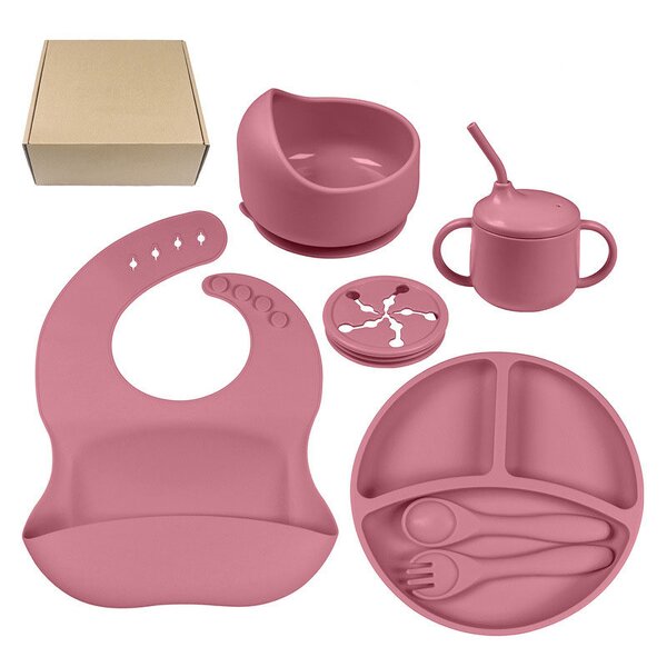 Silicone Baby Sets Manufacturer - BPA Free Custom Logo 5PCS 7PCS Plate Bowl Bottle