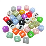 Silicone Alphabet Beads Supplier - Colorful Cube Shape DIY for Hair Keychains Pens