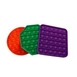 Fidget Toy Supplier - Thick Square Rainbow Anxiety Relief Silicone Push Bubble
