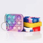 Fidget Keychain Factory - Silicone Square Shaped Push Popping Ball Bubbles Toy