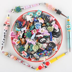 Silicone Beads Supplier - Cute Cartoon Animal Large Hole Spacer for DIY Crafts