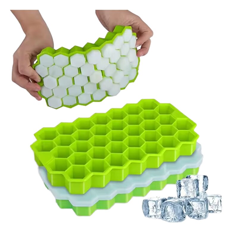 Ice Cube Mold Manufacturer - Custom Logo 37-Grid Honeycomb Portable Quick-Frozen