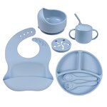 Silicone Baby Sets Manufacturer - BPA Free Custom Logo 5PCS 7PCS Plate Bowl Bottle