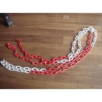 Plastic Chain Manufacturer - Highway Red White 6mm Colored