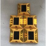 Road Stud Manufacturer - Double Reflectors Solar ABS Yellow