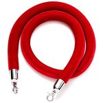 Stanchion Rope Manufacturer - Polished Silver Golden Hooks Red