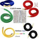 Stanchion Rope Manufacturer - Polished Silver Golden Hooks Red