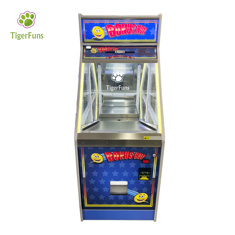 Coin Pusher Machine Manufacturer - Bonus Hole Front Door Opening